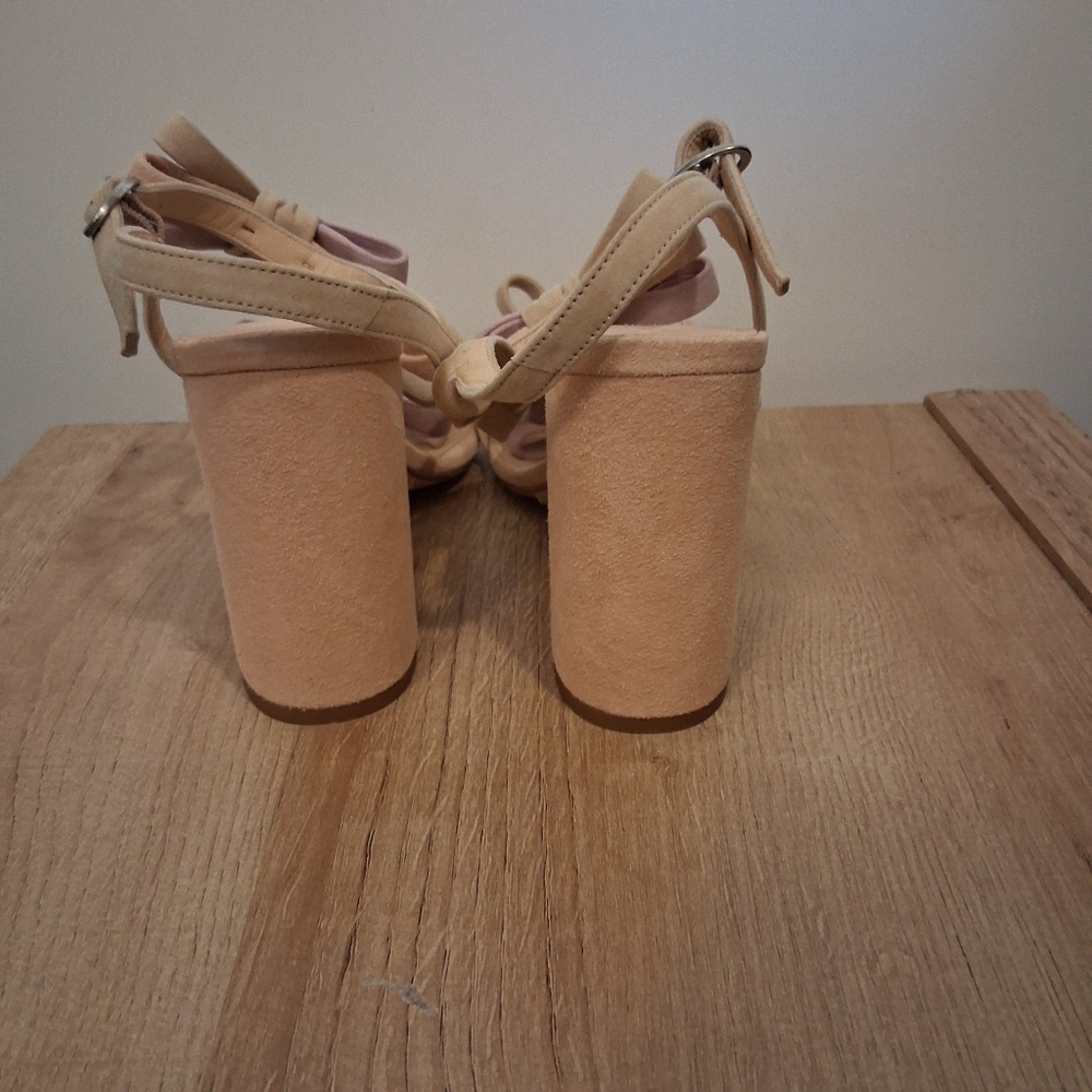 Isa Tapia Suede Pastel Bows Sandals Heels Eur Size 39 - Picture 3 of 6